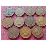 (11) Indian Pennies - 1900 Full Liberty!