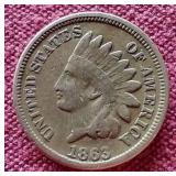 1863 Copper-Nickel Indian Penny