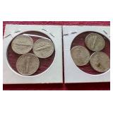 (6) Mercury Dimes - 1944 & 1945 P/D/S