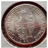 Uncirculated 1945-D Mercury Dime