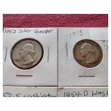 (6) Washington Silver Quarters