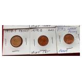 (9) 1960s & 70s Pennies - Unc & Proof