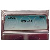 1921 Walking Liberty Half Dollar - Key Coin! ICG G4