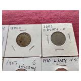 (10) Liberty "V" Nickels