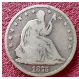 1875 Liberty Seated Half Dollar