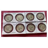 (8) 90% Silver Washington Quarters