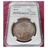 1878-S Morgan Dollar - NGC MS63