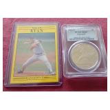 1992-D Olympic Commemorative Silver Dollar With Nolan Ryan Model Card
