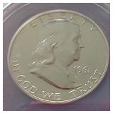 1961 Franklin Half Dollar - ANACS PF64