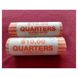 (2) State Quarter $10 Rolls - N.D. & Washington
