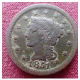 1851 Braided Hair Large Cent