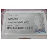 1921-D Morgan Dollar - NGC Genuine