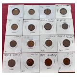 (16) Wheat Pennies - Several Nice Early Dates!