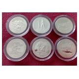 (6) Silver Proof America the Beautiful Quarters