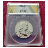 1959 Franklin Half Dollar - ANACS PF64