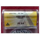 1959 Franklin Half Dollar - ANACS PF64