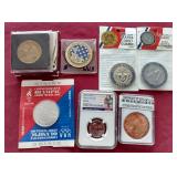 Nice Variety Lot - Medals, Copper Round & Graded Quarter
