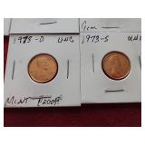 (10) Pennies - Including Uncirculated & Proof