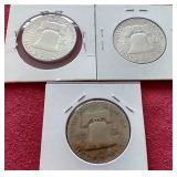 (3) Franklin Half Dollars