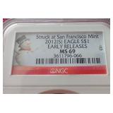 2012(S) 1 oz American Silver Eagle - NGC MS69