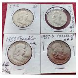 (4) Franklin Half Dollars