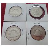 (4) Franklin Half Dollars