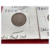 (3) Indian Pennies - Including 1864