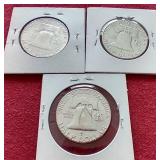 (3) Franklin Half Dollars