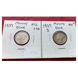 1937 & 1937-S Mercury Dimes