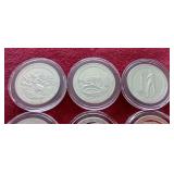 (6) Silver Proof America the Beautiful Quarters