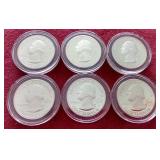 (6) Silver Proof America the Beautiful Quarters