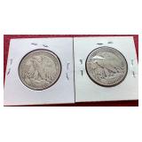 (2) Walking Liberty Half Dollars