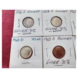 (11) 90% Silver Roosevelt Dimes