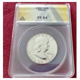 1960 Franklin Half Dollar - ANACS PF64
