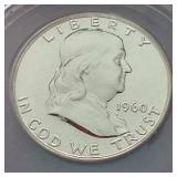 1960 Franklin Half Dollar - ANACS PF64