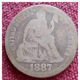 1887 Liberty Seated Dime