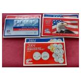 (3) U.S. Mint Uncirculated Sets - 2002-2004 P&D