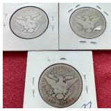 (3) Barber Half Dollars
