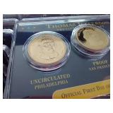 Gorgeous Presidential Dollar Collection in Wood Display Case