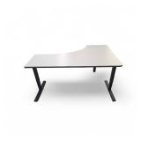 Power Sit Stand Desk with Memory Settings measures 70" wide / 46" deep / Adjusts between 24.5" to 50" tall / Left Return