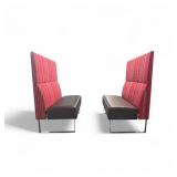 Hightower Bench Set Red/Chrome 50x49x18