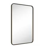 TETEHOME 24 in. W x 36 in. H Rounded Rectangle Stainless Steel Anti-Rust Metal Frame Bathroom Wall Mirror in Oil Rubbed Bronze