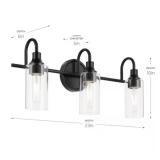 Quantity 2 - Kichler Kavi 3 Light 23" Wide Vanity Light with Clear Glass Shades