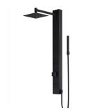 VIGO Orchid, 39 in. H x 4 in. W, 2-Jet High Pressure Shower Panel System with 8 in. Square Rainfall Showerhead, Matte Black