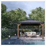 ABC - 11’ X 11’ Hardtop Double Roof Wood Framed Gazebo