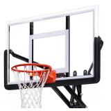 54.5" Wall Mounted Basketball Hoop ，Shatterproof PC Backboard Basketball Goal with Adjustable Height for Garage, Indoor & Outdoor Use