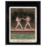 1910 T220 Champions Fight Jack Randall and Ed Turner Mecca Cigarettes Vintage Boxing Card