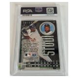 RARE! - Kirby Puckett Autographed On-Card With PSA/DNA Certification 1996 Leaf Studio #74 Card and Auto Graded PSA 7 NM, LOW POP CARD! - Minnesota Twins Baseball
