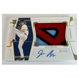 Joe Ryan /25 RPA Holo Gold On-Card Auto RC 2020 National Treasures #124 Material Signature #124 - NASTY PATCH! Rookie Minnesota Twins Baseball Card