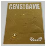 Mickey Mantle 23kt Gold Gems of the Game Genuine Gemstone Limited Edition /1988 Baseball Card